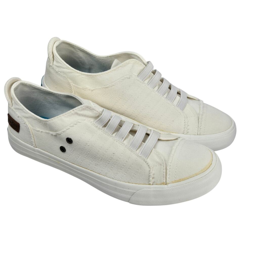 Blowfish Malibu Sneakers Slip On Size 8.5 White Comfort Flat Shoes Canvas MARS